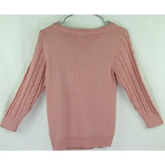 H&M Basic Sweater Cableknit Alpaca wool blend pink - Picture 5 of 9